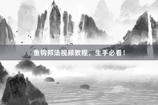 鱼钩邦法视频教程，生手必看！